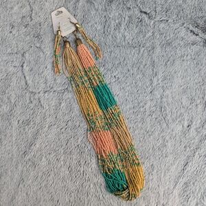 Multi-Layered Beaded Necklace & Earrings Set